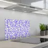 Patronen - Beige - Blauw - Lijnen keuken achterwand spatscherm klein 900 -3d_schuin