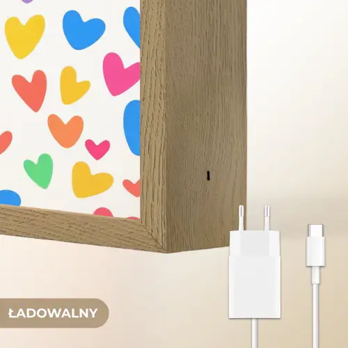 Hartjes - Kleurrijk - Patroon Light Box met batterij (Wandlamp kind) middel -USP_websiteoplaadbaarNL