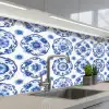 Sierborden - Bloemen - Blauw keuken achterwand 2 middel 871 -3d_schuin