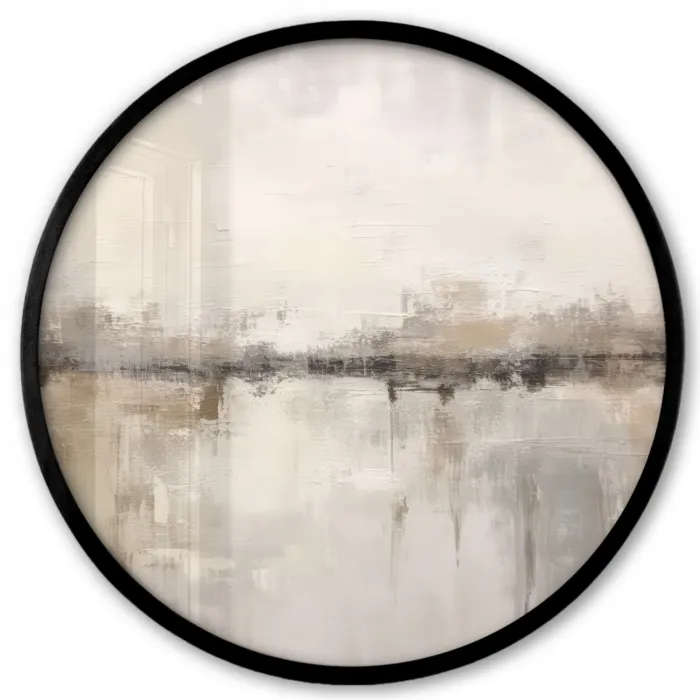 Moderne kunst - Abstract - Beige Fotolijst rond zonder passe partout klein -3d