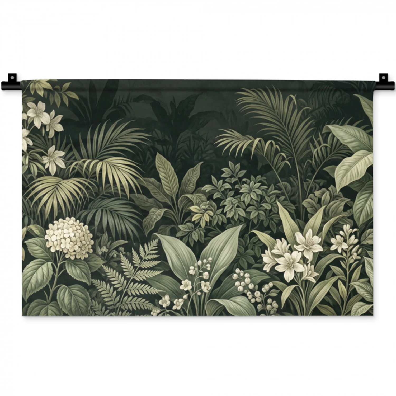 Jungle - Bladeren - Botanisch - Groen Wandkleed katoen klein -zz3d