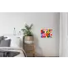 Bloemen - Kleurrijk - Stippen textielposter latten blank klein -woonkamer