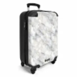 Grijs - Marmer - Gedetailleerd NBS - Handbagage koffer - Volwassenen Unisex middel -productfoto_3d