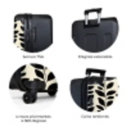 Botanisch - Dessin - Zwart - Beige NBS - Large koffer - Volwassenen Unisex groot -zzzzzzzbolletjes_FR