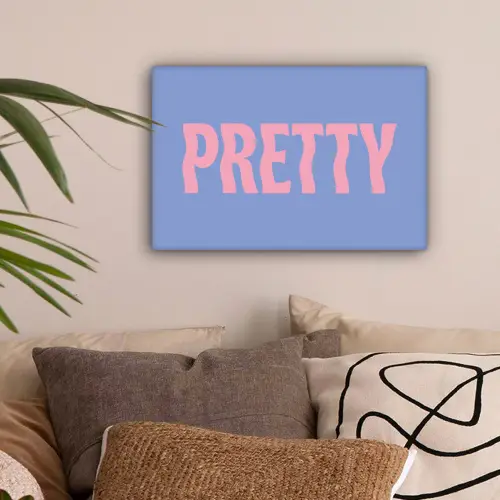 Pretty - Roze - Blauw - Golvend canvas 2cm klein -sfeer1