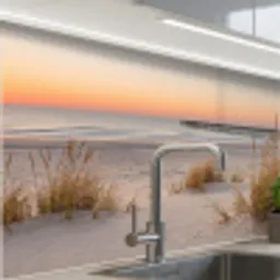 Pier - Zonsondergang - Strand keuken achterwand 2 middel -zzzz3d_schuin