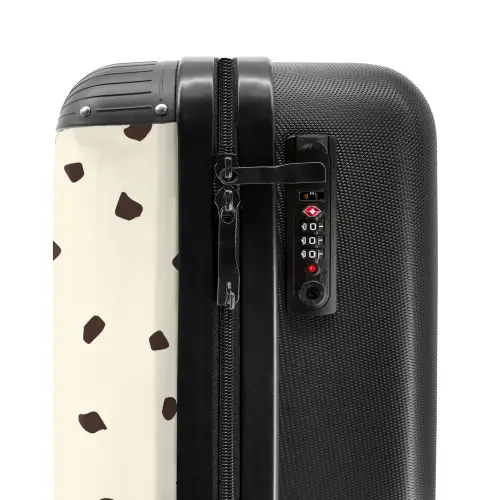 Licht crèmekleurige achtergrond met bruine vlekken NBS - Handbagage koffer - Kinderen Unisex middel -slot