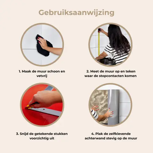 Waaierstructuren - Beige - Vezeltextuur keuken achterwand 2 middel 871 -gebruiksaanwijzing_NL