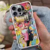 Expressief - Milkshake - Vrouw - Felle kleuren Hoesje iPhone 16 Pro Max met koord klein -sfeer3