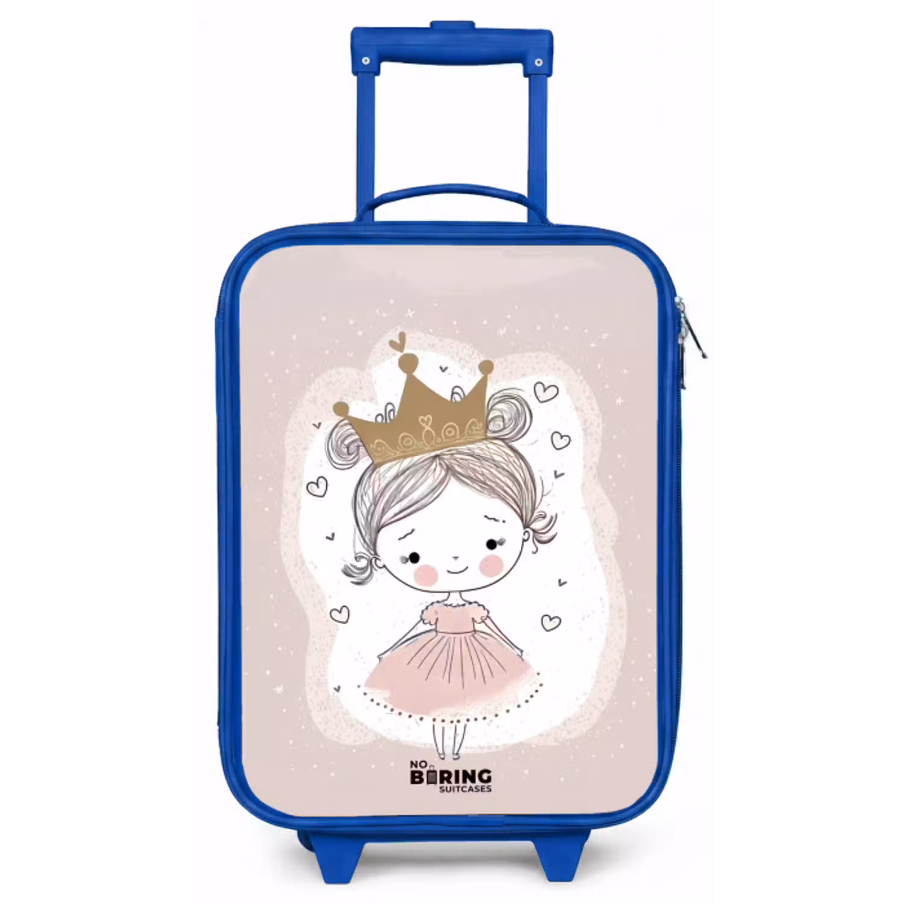 Prinses op gekleurde achtergrond met hartjes Kinderkoffer - Blauw klein -zz3dotto