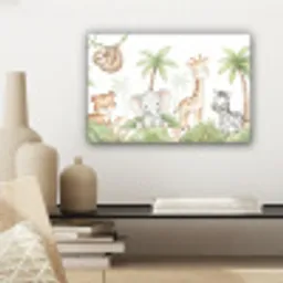 Dieren - Jungle - Pastel canvas 2cm klein -sfeer6