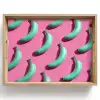 Bananen - Patroon - Blauw - Roze Dienblad Rechthoek middel -z3d_shopping