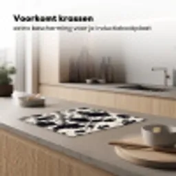 Patroon - Vacht - Zwart - Wit Inductie beschermer vinyl 3mm middel -sfeer1