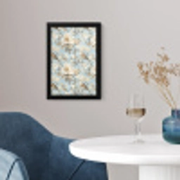 Botanisch - Zangvogel - Blauw fotolijst zwart zonder passe partout klein 224 -sfeer4