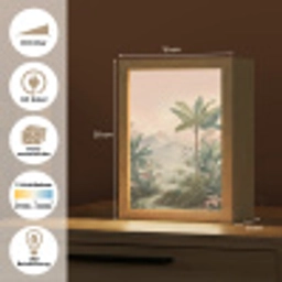 Tropisch landschap - palmbomen - Bloemen - Roze lucht Light Box met kabel (Tafellamp) klein -USP_websiteoverzichtDE