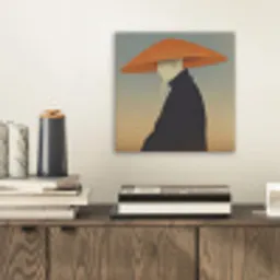 Minimalistisch - Silhouet - Oranje aluminium wit klein -sfeer1