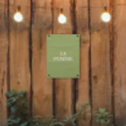 Appel - Groen - Minimalistisch tuinposter los doek klein -sfeer1