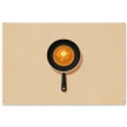 Pannenkoek - Koekenpan - Boter - Minimalistisch tuinposter los doek groot -3d
