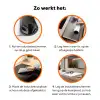 Plant - Bladeren - Minimalistisch - Zwart Inductie beschermer vinyl 3mm klein -zzzzzzz-td-werking