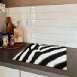 Zebra - Vacht - Klassiek - Zwart - Wit Inductie beschermer vinyl 3mm middel -sfeer3