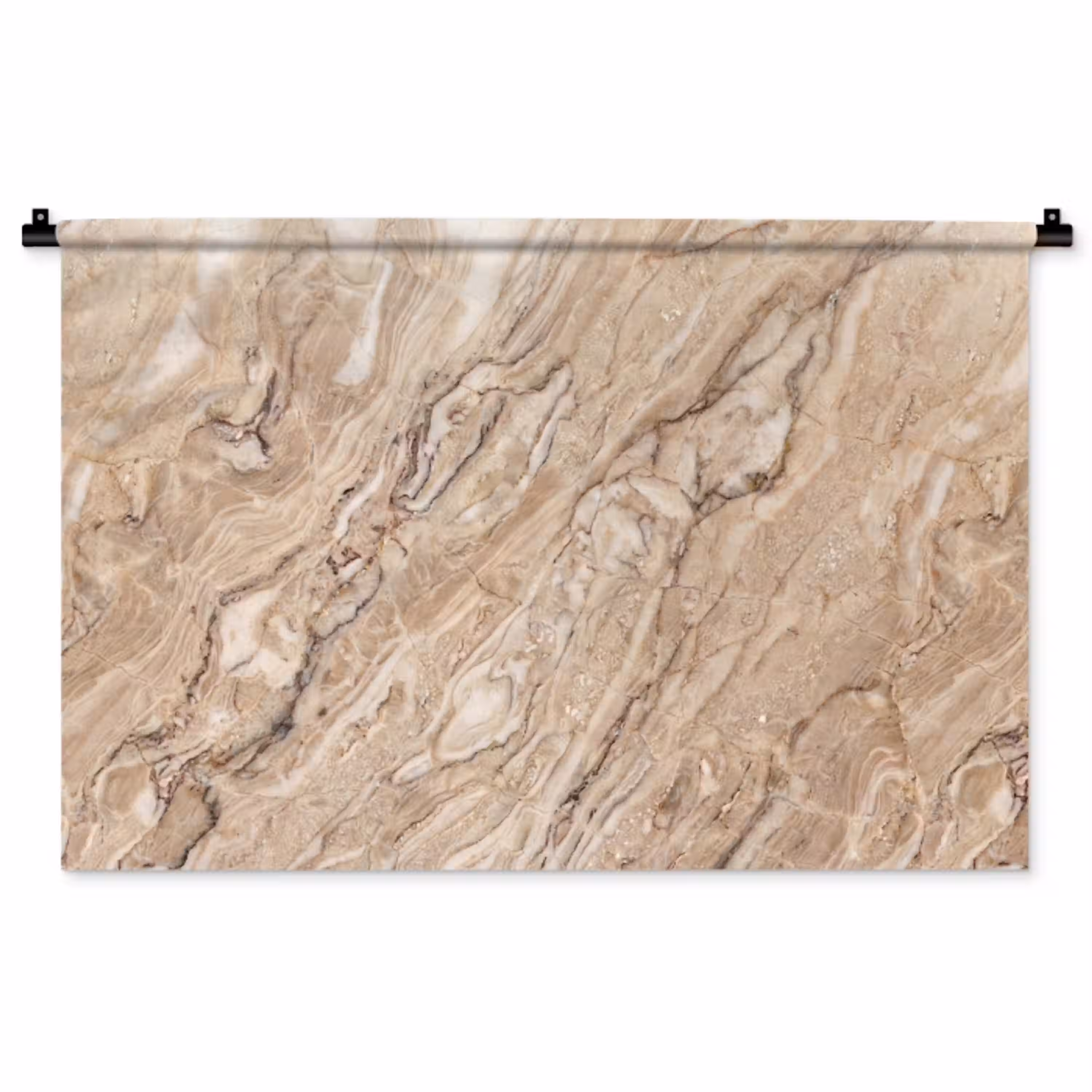 Textuur - Aders - Abstract - Modern - Beige Wandkleed katoen middel -zz3d