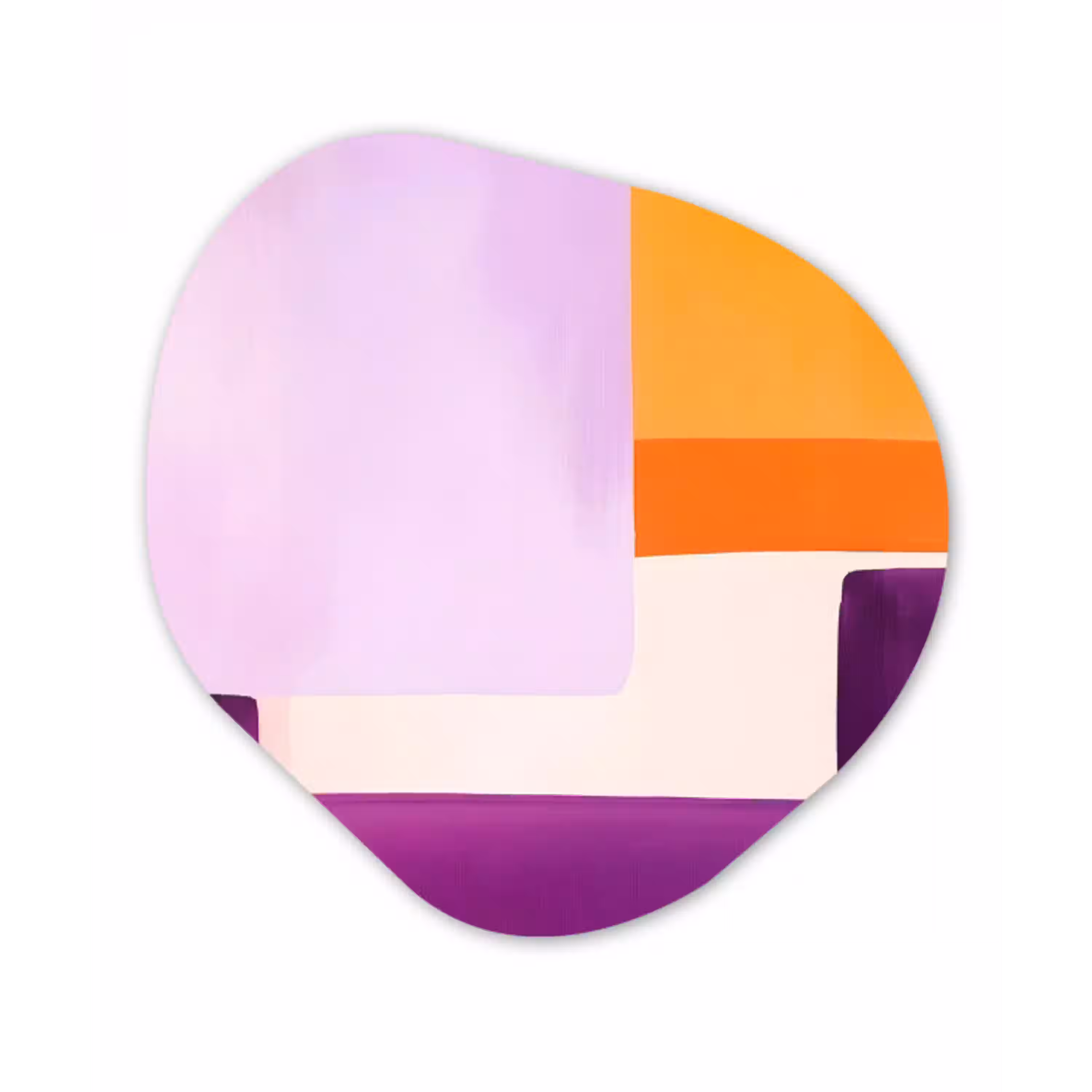 Vlakken - Abstract - Rechthoekig - Oranje Wandcirkel Organisch Plexiglas middel -3d