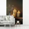 Kaarsen - Stilleven - Rustiek - Boeken fotobehang vinyl groot -woonkamer