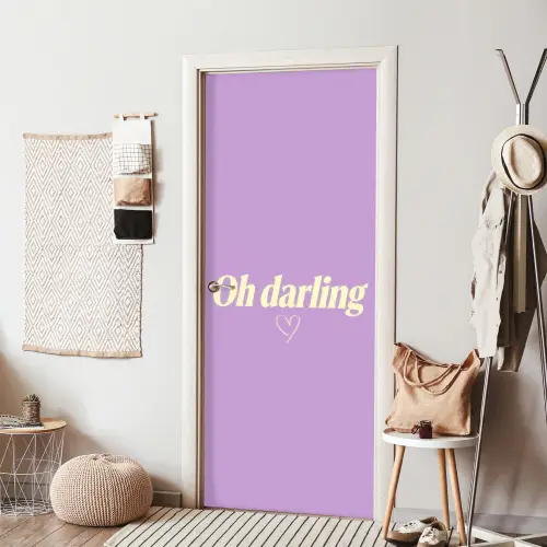 Oh darling - Hart - Paars deurposter klein -sfeer6