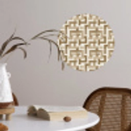 Geometrisch - Retro - Bruin Wandcirkel behangsticker klein 186 -sfeer3