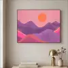 Zon - Heuvels - Paars - Abstract Textielframe - compleet frame klein -sfeer2