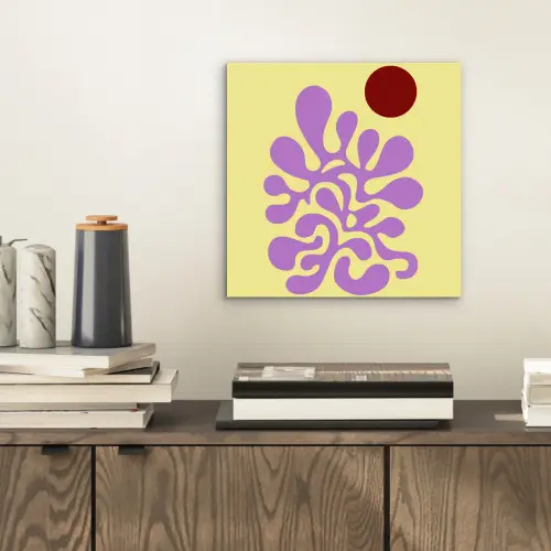 Koraal - Cirkel - Abstract - Geel aluminium wit klein -sfeer1