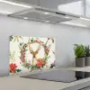 Kerstkrans - Hert - Hulst - Rood keuken achterwand spatscherm klein -3d_schuin