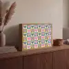 Retro - Kleuren - Patroon - Hartjes Light Box met batterij (Wandlamp) middel 907 -sfeer2
