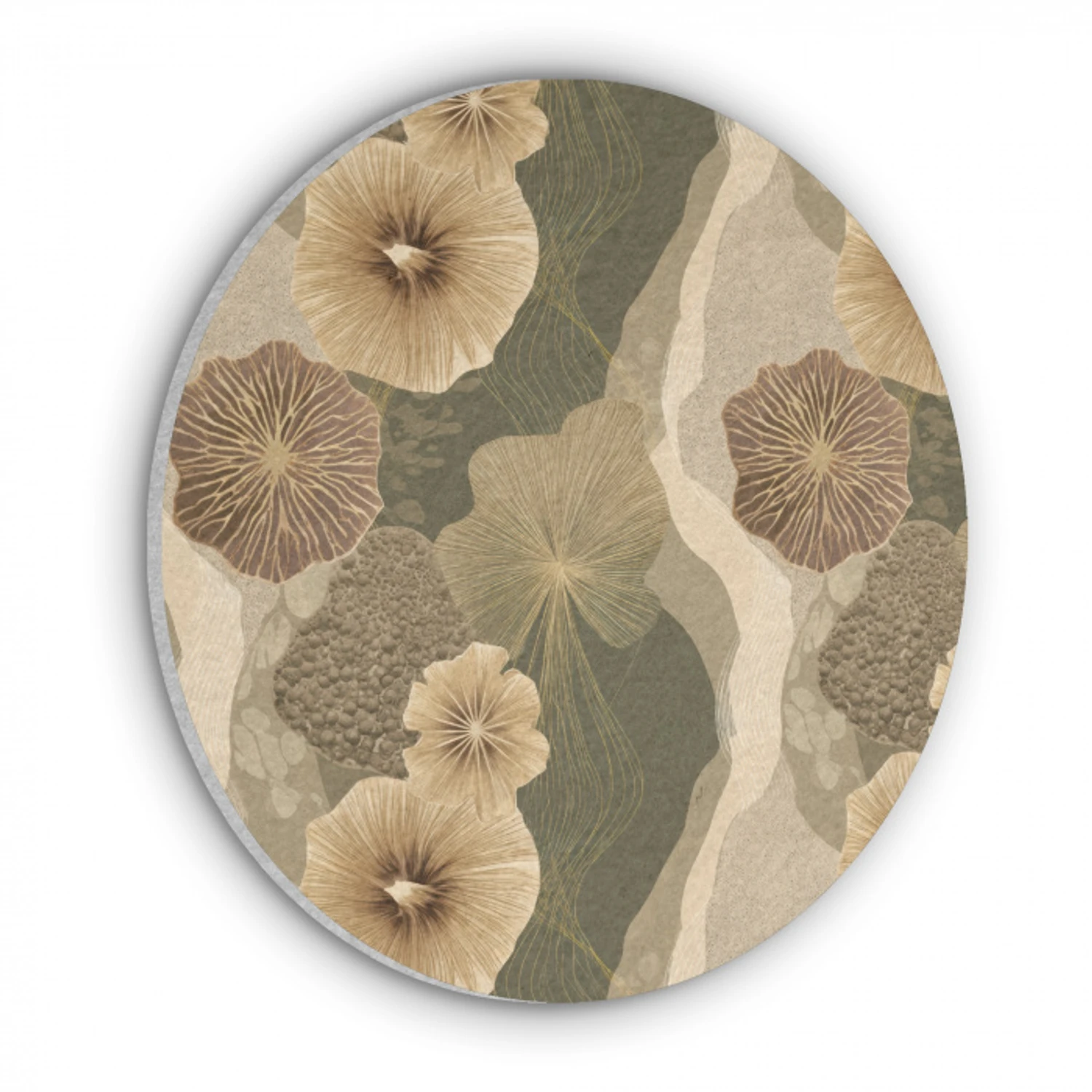 Abstract - Modern - Groen Akoestische PET Vilt - Rond klein 838 -3d