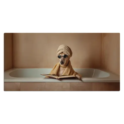 Bad - Hond - Boek - Zonnebril Muismat XXL klein -3d_leeg