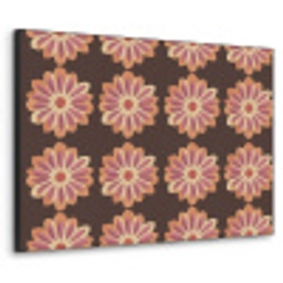 Bloemen - Patroon - Bruin Textielframe zwart klein 947 -3d