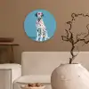 Dalmatiër - Zonnebril - Blauw Wandcirkel kunststof plaat 5mm dik klein -sfeer1
