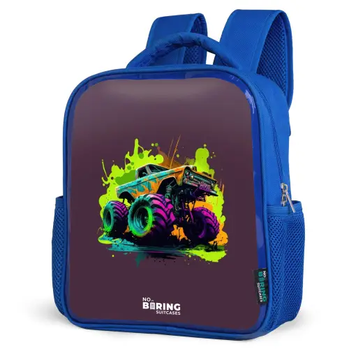 Neon Wheels Kinderrugzak - Blauw middel -schuin