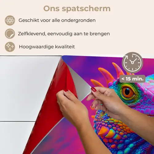 Kameleon - Dieren - Neon - Kleur keuken achterwand spatscherm klein -spatscherm_NL