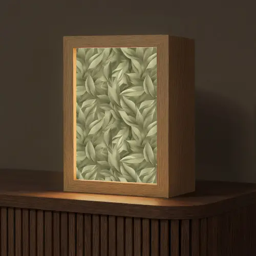 Bladeren - Modern - Groen Light Box met kabel (Tafellamp) klein 925 -z3d_website