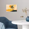 Illustratie - Palmboom - Zon - Heuvels poster papier klein -sfeer3