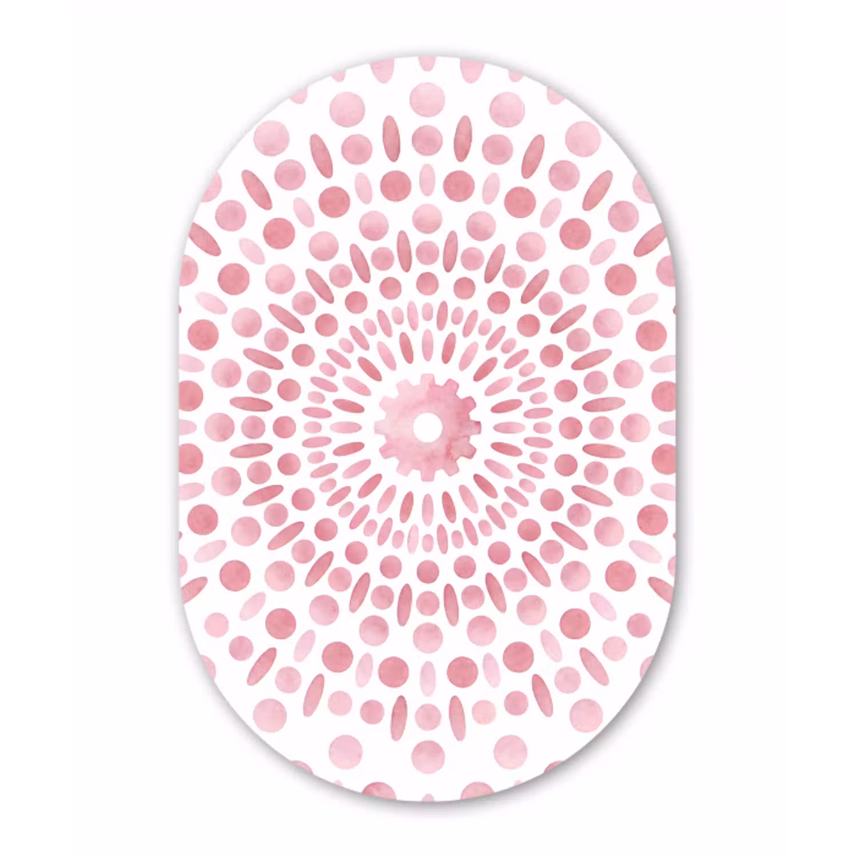 Abstract - Vormen - Patroon - Aquarel - Roze Wandcirkel Ovaal Forex klein -3d