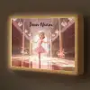 Ballerina - Meisjes - Roze - Kinderen Light Box met batterij (Wandlamp kind) middel -z3d_website