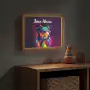 Hond - Kleurrijk - Dier - Dierenhoofd Light Box met batterij (Wandlamp kind) middel -sfeer5_kind