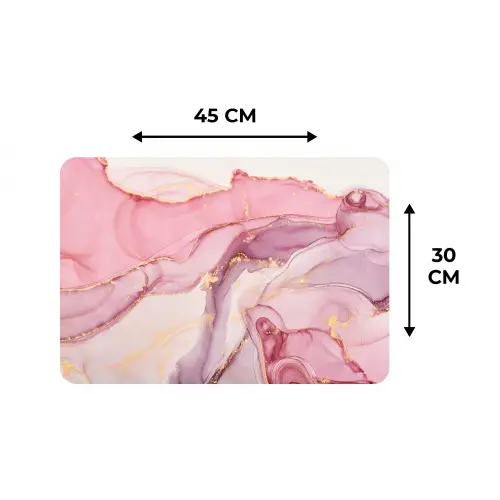Goud - Marmer - Roze Placemat vinyl groot -specs