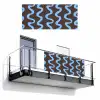 Kronkelende lijnen - Blauw - Bruin - Minimalistisch Balkonbeschermer Duitsland klein 596 -3d