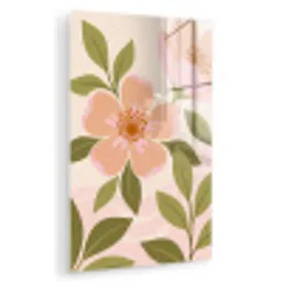 Grafisch - Bloemen - Roze plexiglas 5mm klein -zzzproduct_nieuw