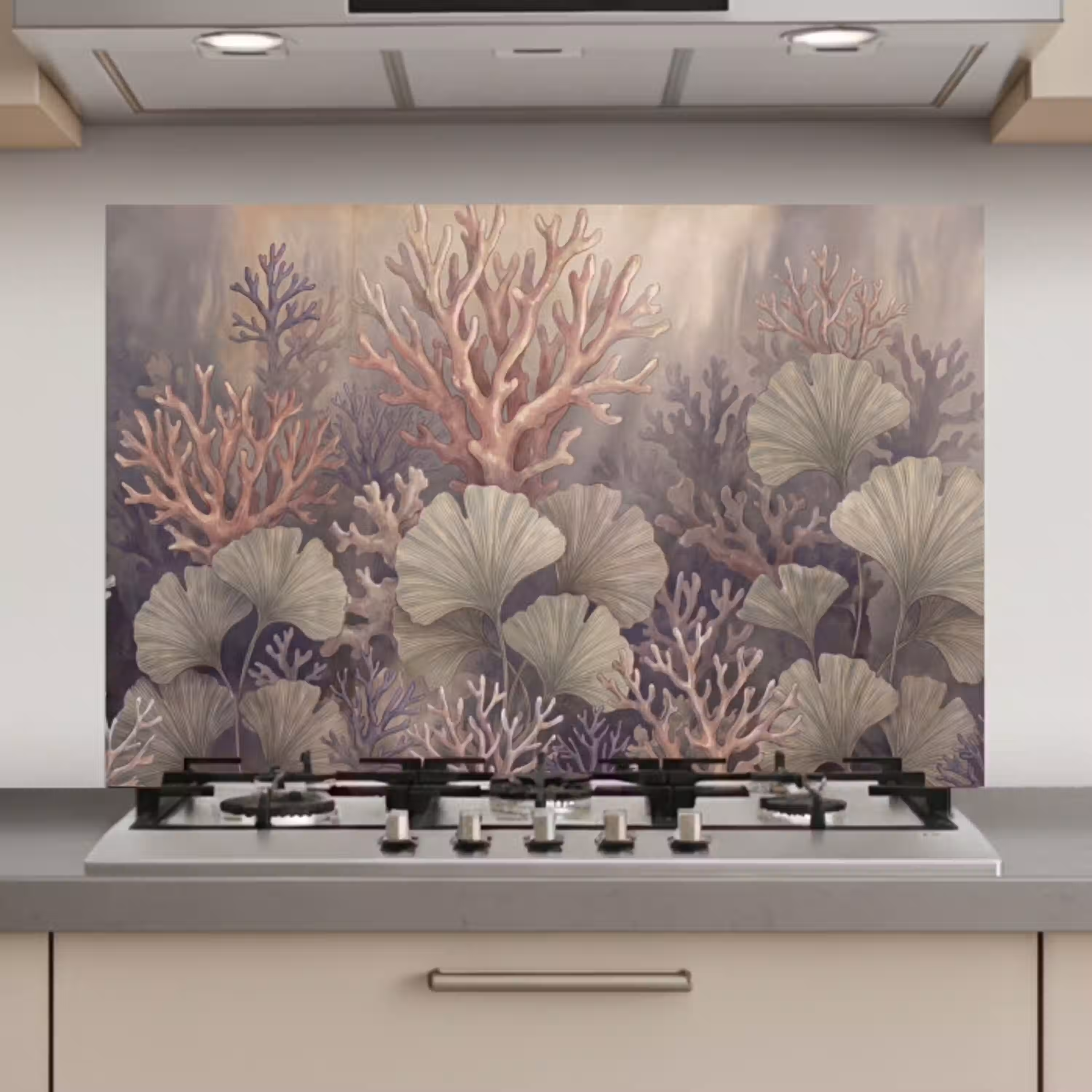 Plant - Bladeren - Zee - Illustratie - Groen keuken achterwand spatscherm klein -3d_website