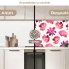 Bloemen - Roze - Patroon keuken achterwand 2 middel 871 -voor-na2_ES