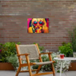 Zonnebril - Roze - Vrouw - Rietje Tuinposter op houten frame 2 cm dik klein -sfeer3